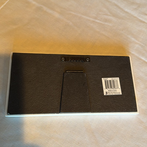 Cute White and Gray Marble Stone Desk, Shelf, or Wall Sign with Fleur de Lis - Picture 2 of 5